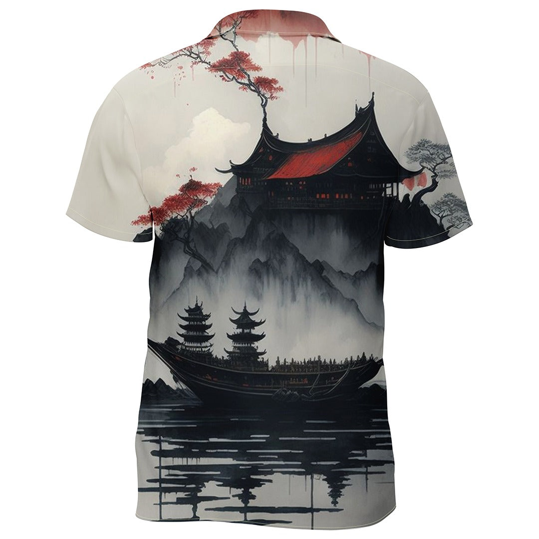 Tranquil Pagoda Landscape Shirt - Image 2